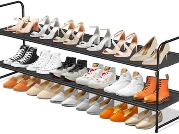 Long 2-Tier Shoe Organizer for Closet