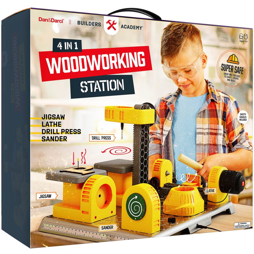 4 in 1 Woodworking Station for Kids