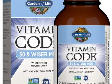 garden of life multivitamin for men vitamin code 50 wiser mens raw whole food vitamin supplement with probiotics vegetarian 240 capsules